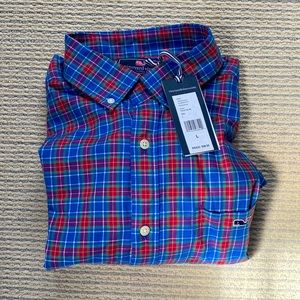 NWT Vineyard Vines Classic Fit Tucker Shirt Yacht Blue Plaid